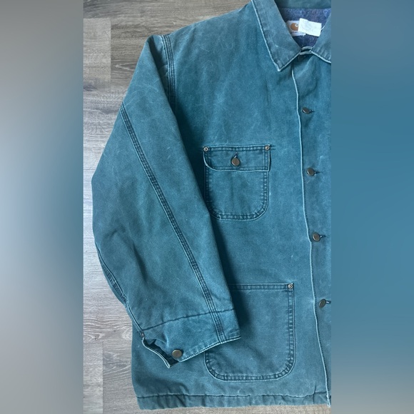 🇺🇸VTG Carhartt CB143 Jacket 2XL HTG Hunter Green 2003 Blanket-Lined Workwear EUC - Picture 2 of 11